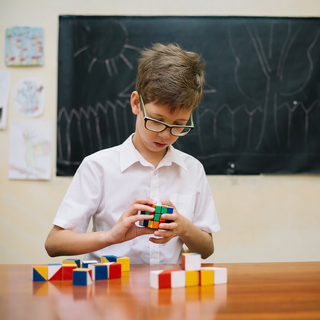 Child building math skills